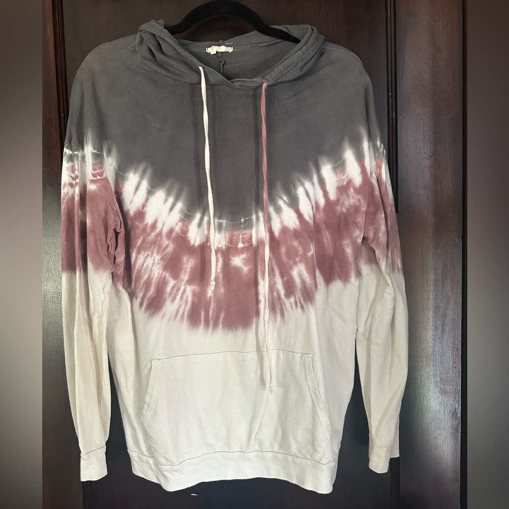 1.4.3. Story by Line Up Tie-Dye Hoodie - Gray and Pink